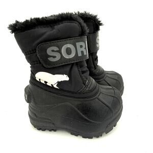 Sorel Black Toddler Snow Commander Snow Winter Boots Size 4